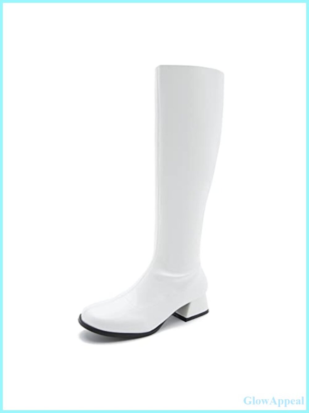 Women's Knee High Gogo Boots Low Block Heel Side Zip Party Dance Shoes